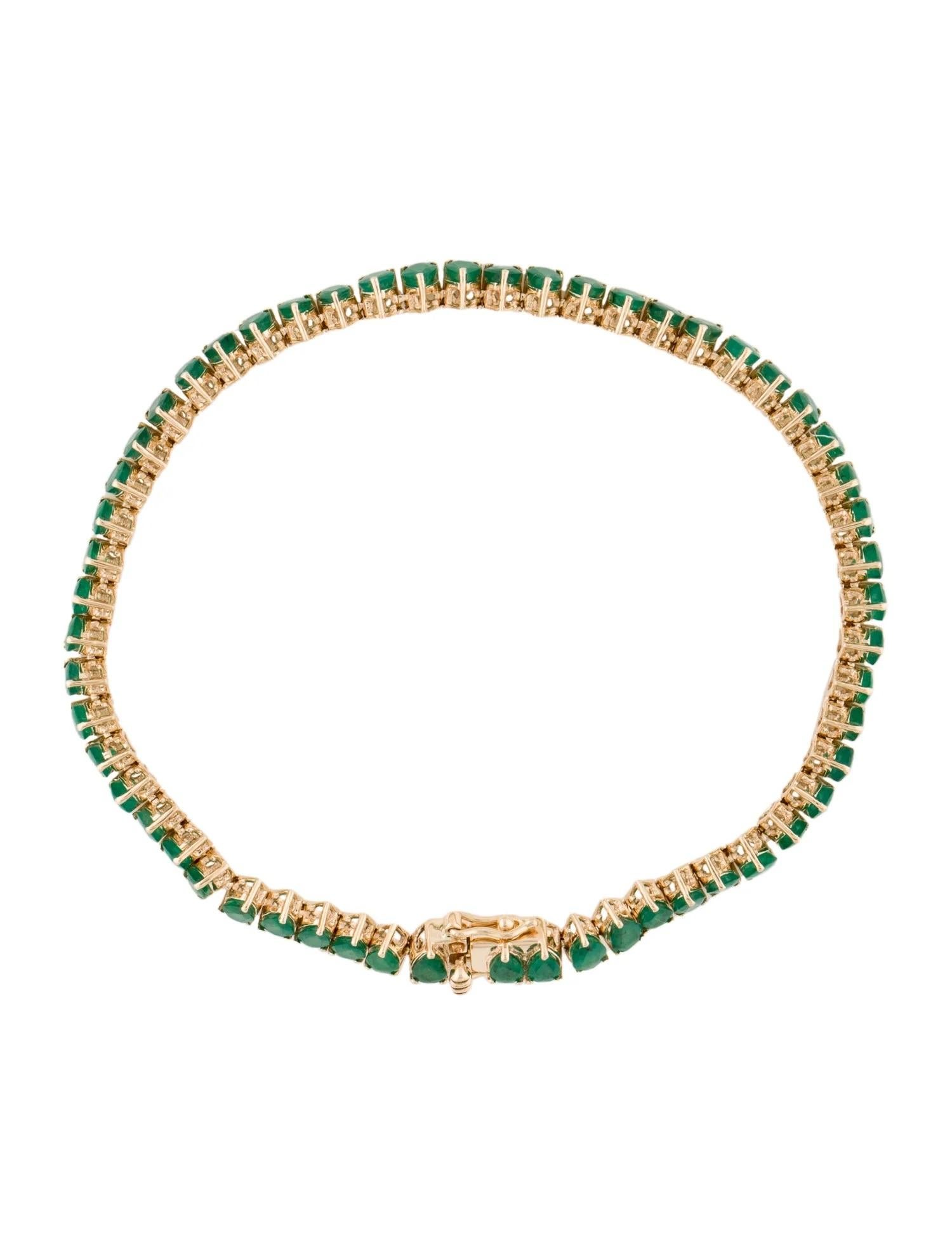 Artist 14K 6.04ctw Emerald Link Bracelet  Pear Modified Brilliant  Yellow Gold For Sale