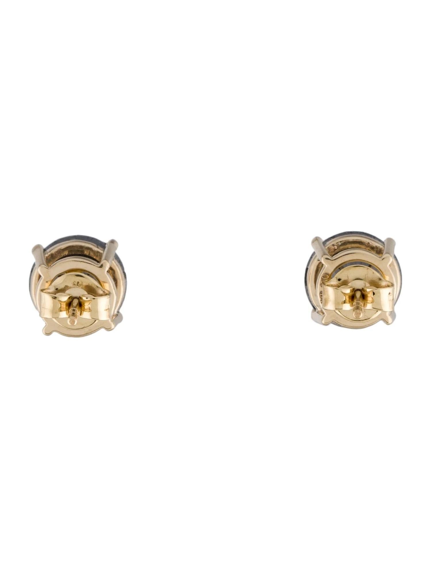 Artist 14K 6.29ctw Diamond Stud Earrings  14K Yellow Gold   Round Brilliant For Sale