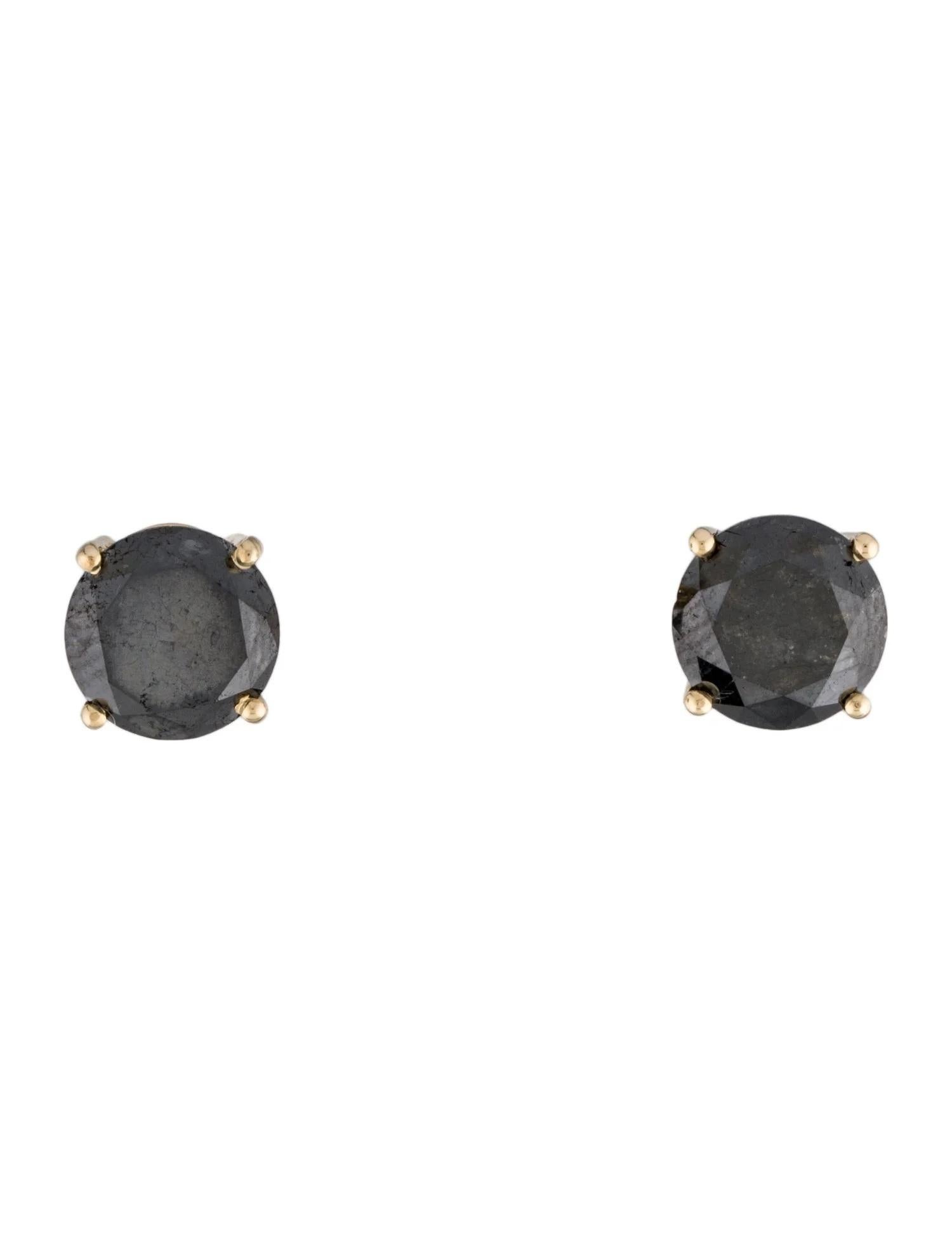 Round Cut 14K 6.29ctw Diamond Stud Earrings  14K Yellow Gold   Round Brilliant For Sale