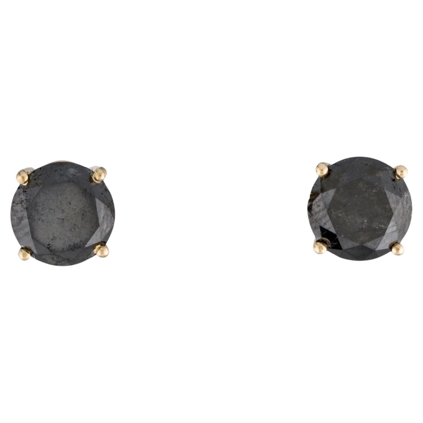14K 6.29ctw Diamond Stud Earrings  14K Yellow Gold   Round Brilliant