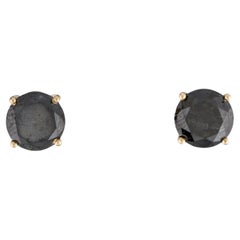 14K 6.29ctw Diamond Stud Earrings  14K Yellow Gold   Round Brilliant