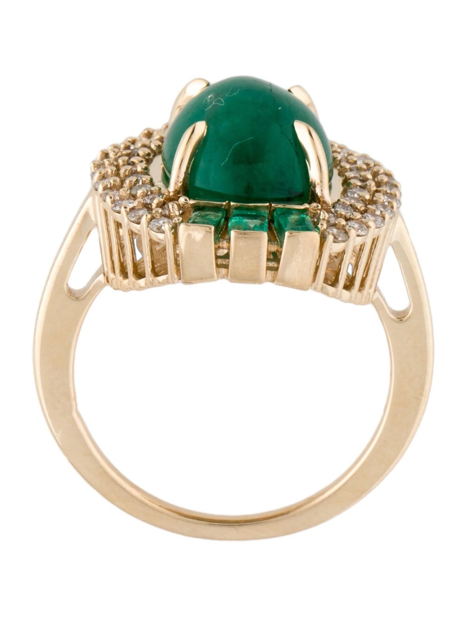 14K 6,34 Karat Smaragd & Diamant Cocktail-Ring Größe: 7, Baguette-Smaragd im Zustand „Neu“ im Angebot in Holtsville, NY