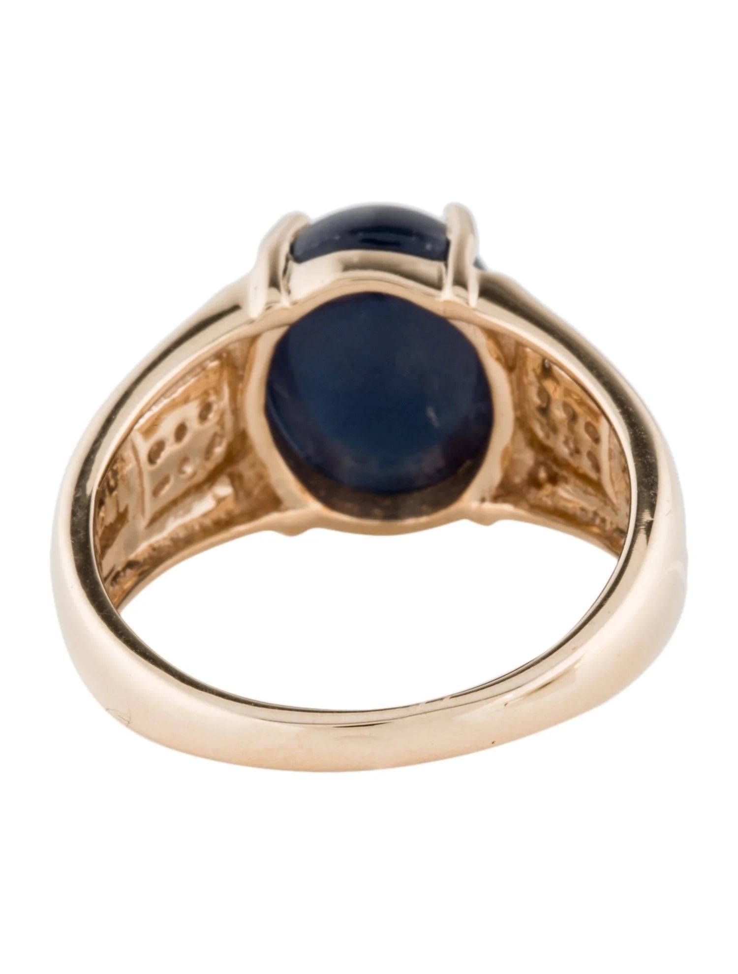 Taille ovale Bague cocktail 14 carats saphir 6,43 carats et diamants  Cabochon ovale saphir  Jaune en vente