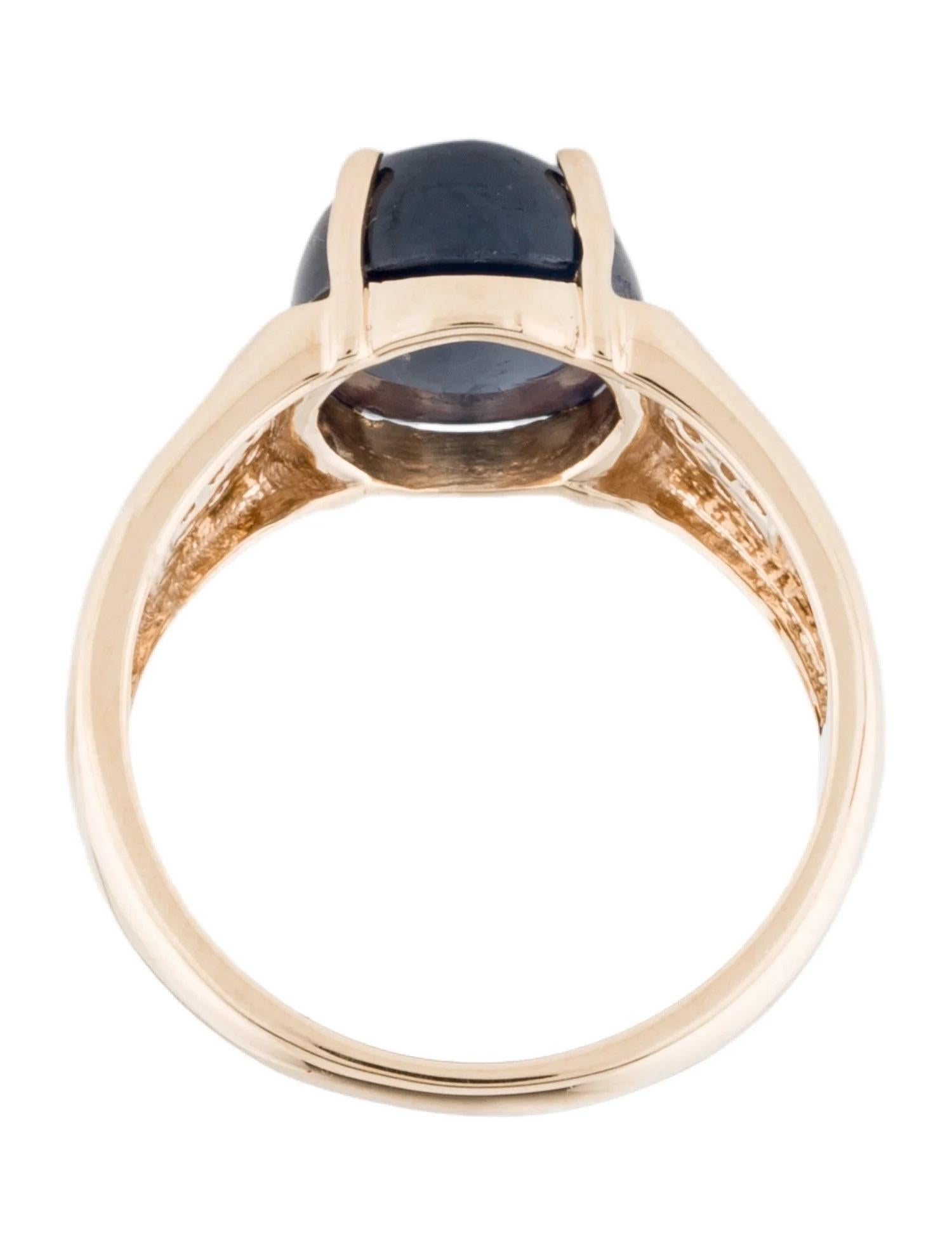 Bague cocktail 14 carats saphir 6,43 carats et diamants  Cabochon ovale saphir  Jaune Neuf - En vente à Holtsville, NY