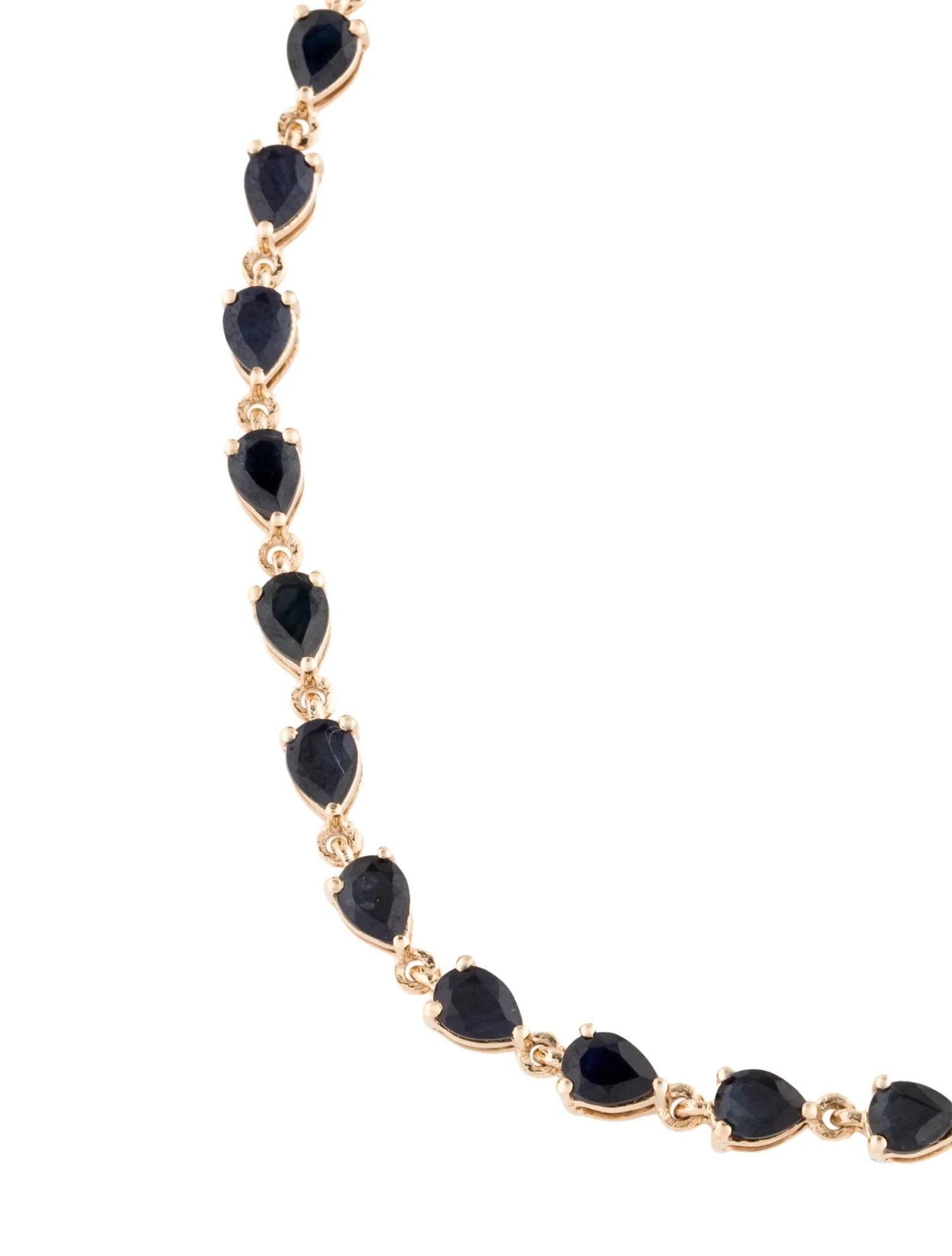 Artist 14K 6.44ctw Sapphire Link Bracelet  Pear Brilliant Sapphire  Yellow Gold  6.5 For Sale