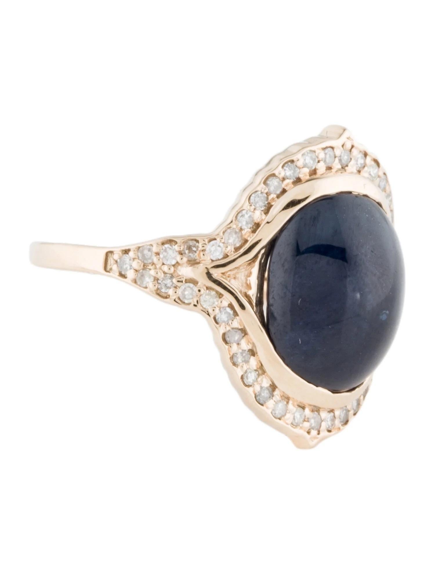 14K 6.51ct Sapphire & Diamond Cocktail Ring Size 6.75