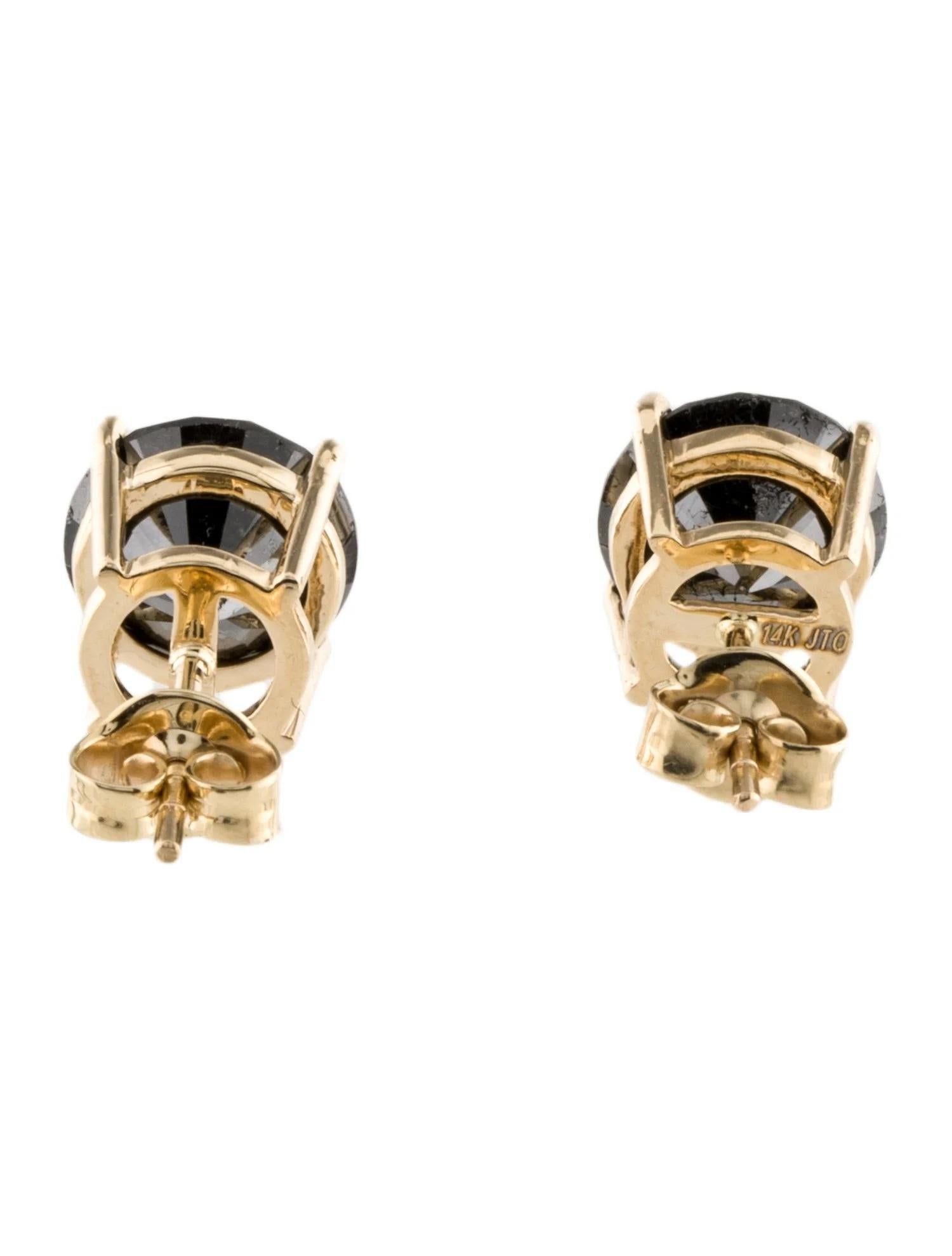 Taille ronde Boucles d'oreilles 14K 6.81ctw Diamond Stud Ears  Or jaune 14K  Brillant rond en vente