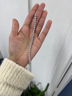 14K 7 carat crown setting Natural Diamond Tennis Bracelet