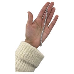 14K 7 carat crown setting Natural Diamond Tennis Bracelet