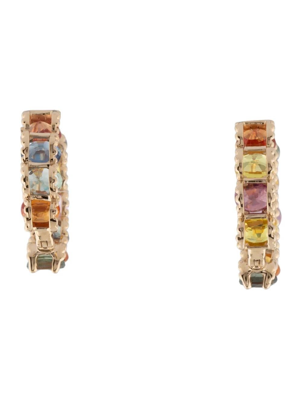 Oval Cut 14K 7.00ctw Sapphire Inside-Out Hoop Earrings - Timeless Elegance, Stunning For Sale