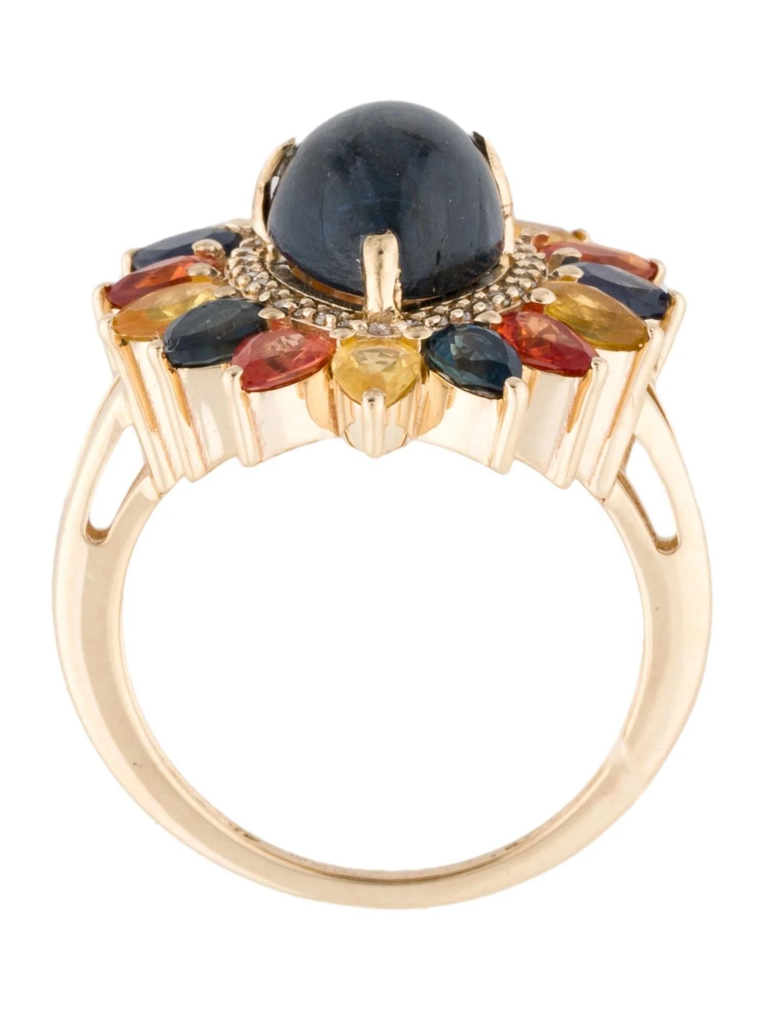 Bague cocktail 14K 7,59 carats saphir et diamant taille : 6,75   Poire modifiée Brillia Pour femmes en vente