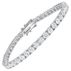 14K 9 Carat White Gold Round Diamond Tennis Bracelet