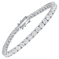 Pulsera de tenis de oro blanco de 14 quilates y 9 quilates con diamantes redondos