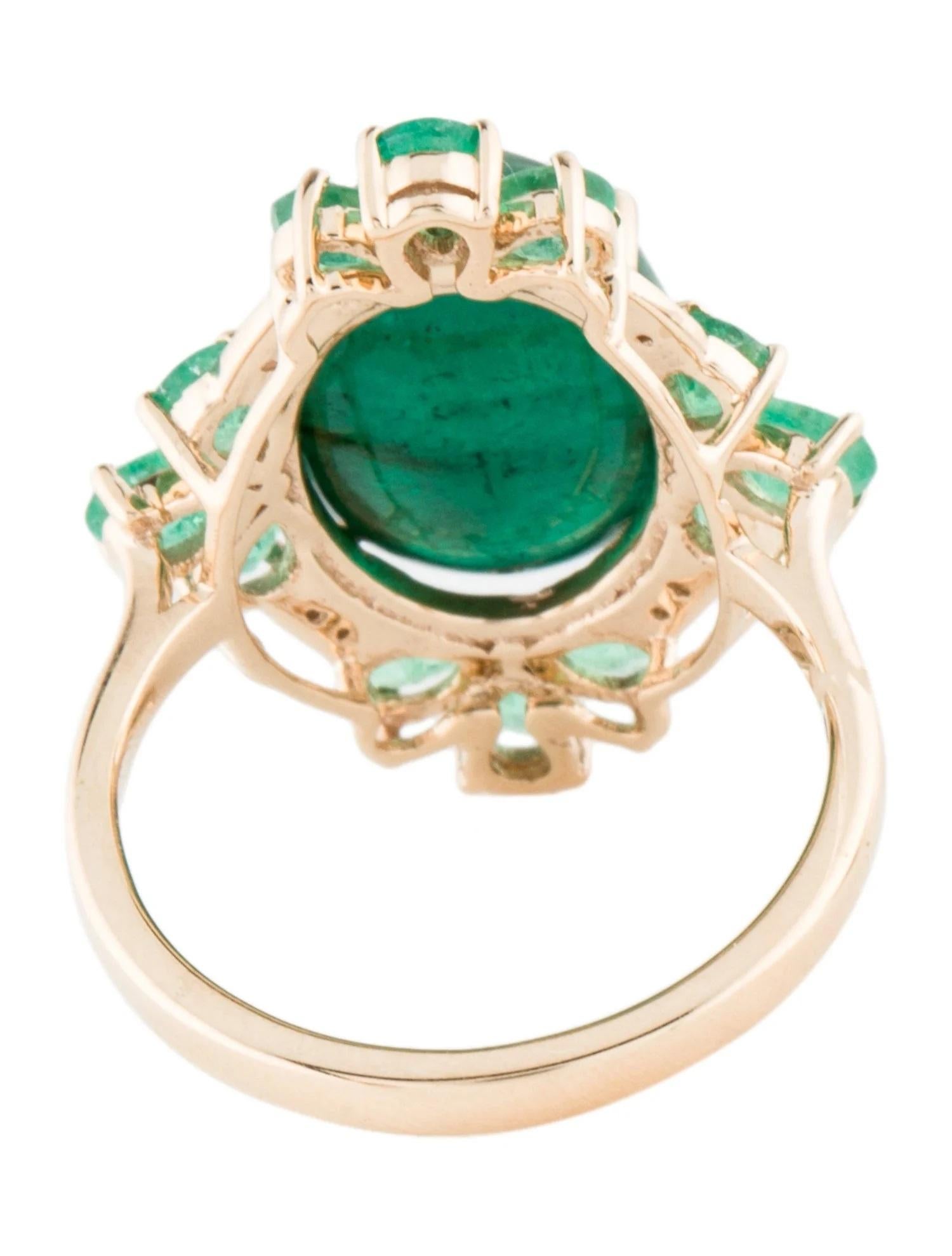 Taille émeraude Bague cocktail 14K 9,56 ctw émeraude et diamant taille 6,75  Brilliante modifiée en forme de poire en vente