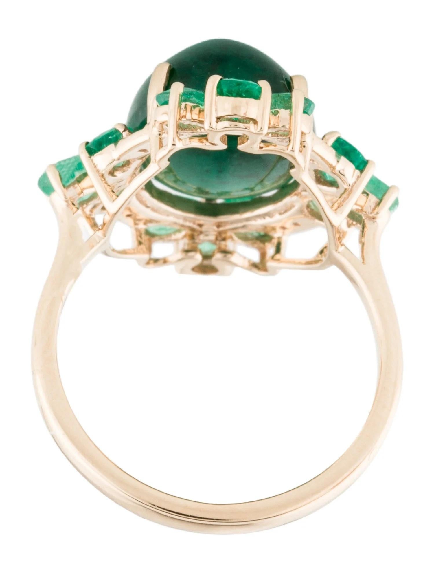 Bague cocktail 14K 9,56 ctw émeraude et diamant taille 6,75  Brilliante modifiée en forme de poire Neuf - En vente à Holtsville, NY