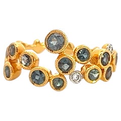 Anillo de Diamantes Alejandrita 14k