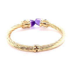 14K Amethyst-Armreif im Bypass-Stil