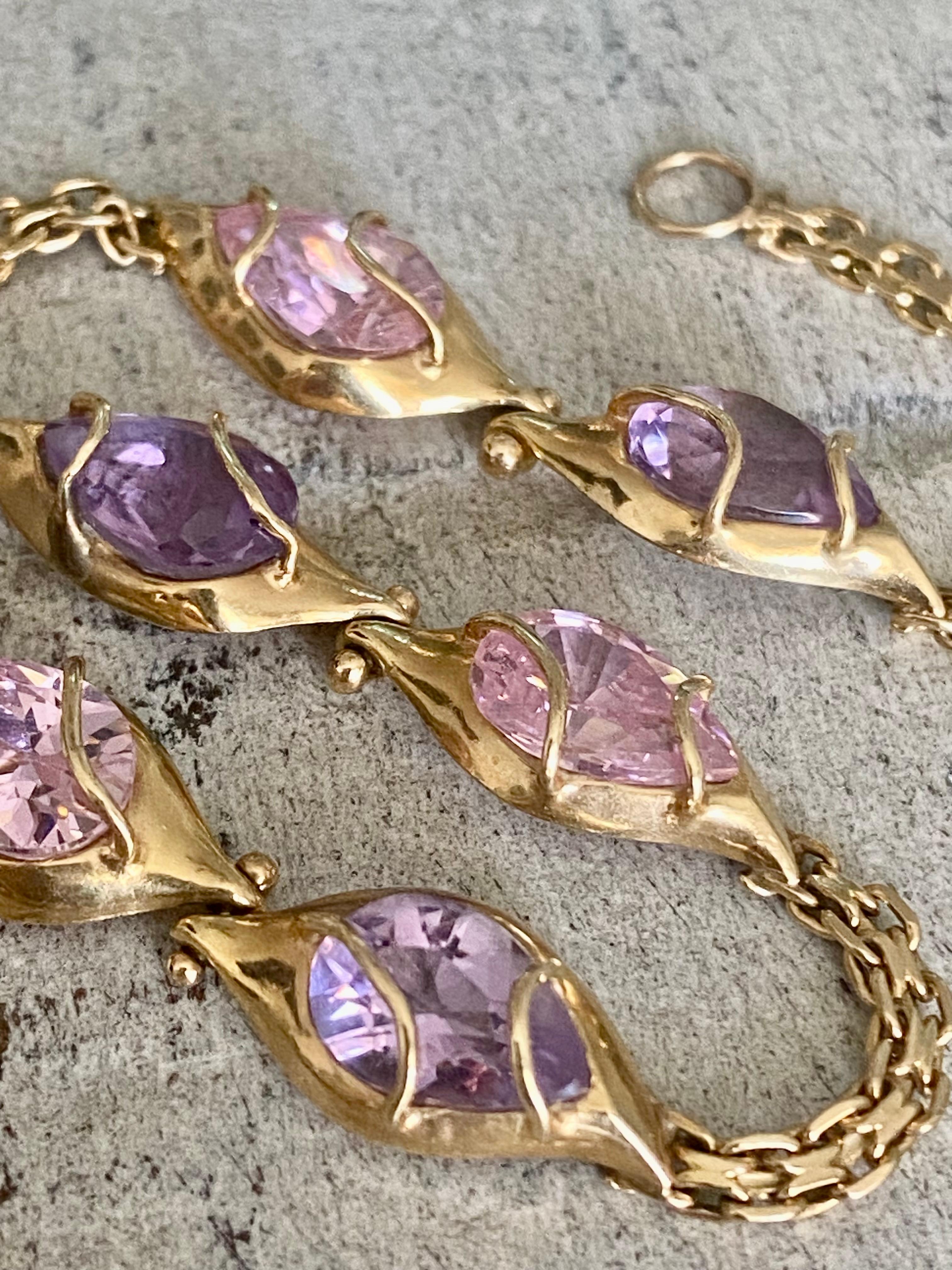 14k Amethyst-Armband im Zustand „Gut“ im Angebot in Round Top, TX