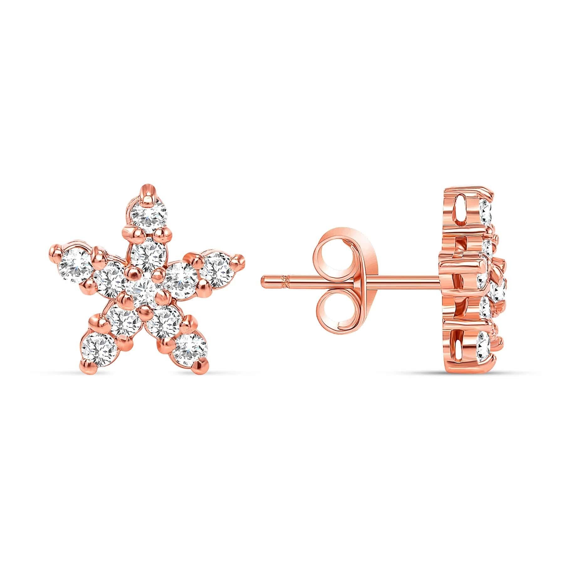 Amily's Star Shape Diamant-Ohrringe (Moderne) im Angebot