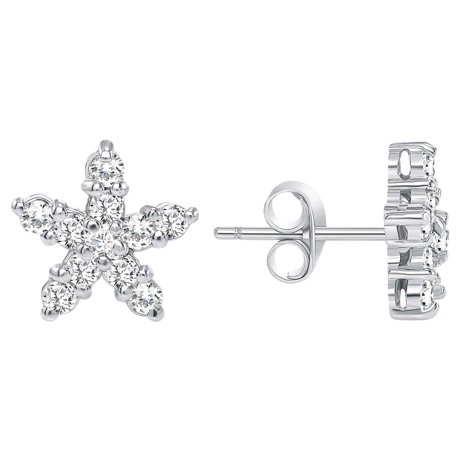 These beautifully star-shaped pair of unique earrings feature amazing Round Cut Diamonds in a stunning pave setting. 

Earring Information
Setting : Pave Setting Push Back
Metal : 14k Gold, 18k Gold, Platinum
Diamond Carat Weight : 1 Carat
Diamond