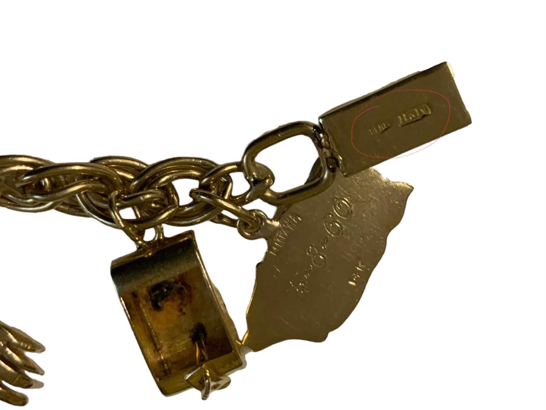 14K And 10K Gold Charms Bracelet For Sale 2