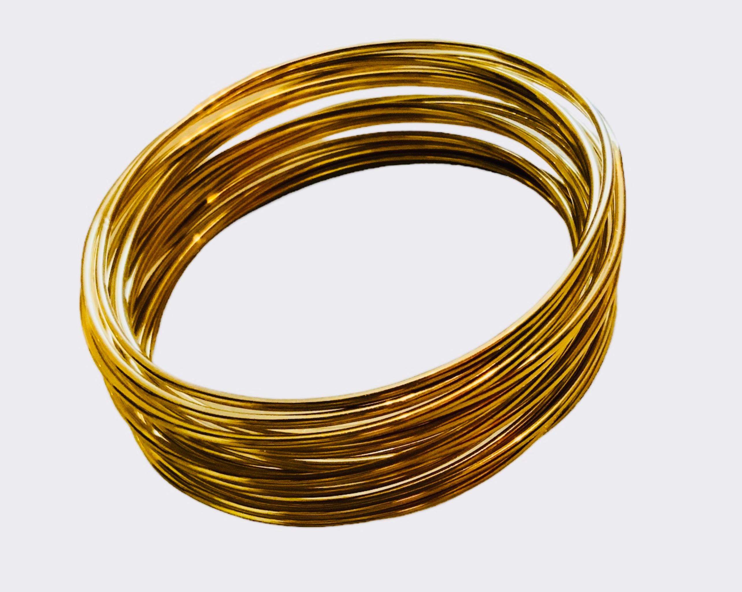 14k and 18k Yellow Gold Thin Solid Tubular Bangles 2