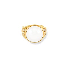 14k Anemone Waterfall Ring with Mabe Pearl
