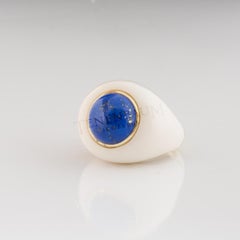 Angel Skin Coral and Lapis Ring