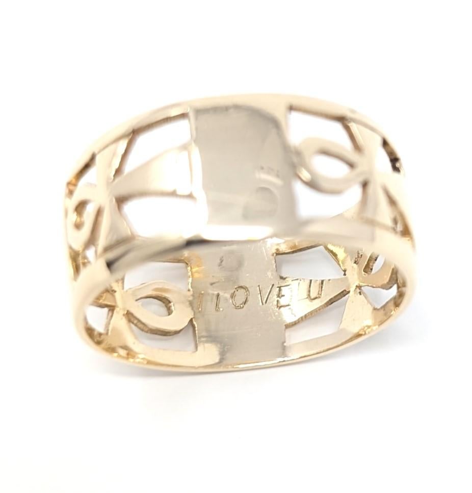 14k Ankh Ring Band Egyptian Solid Yellow Gold Open Metalwork Mens US Size 11.25 For Sale 3