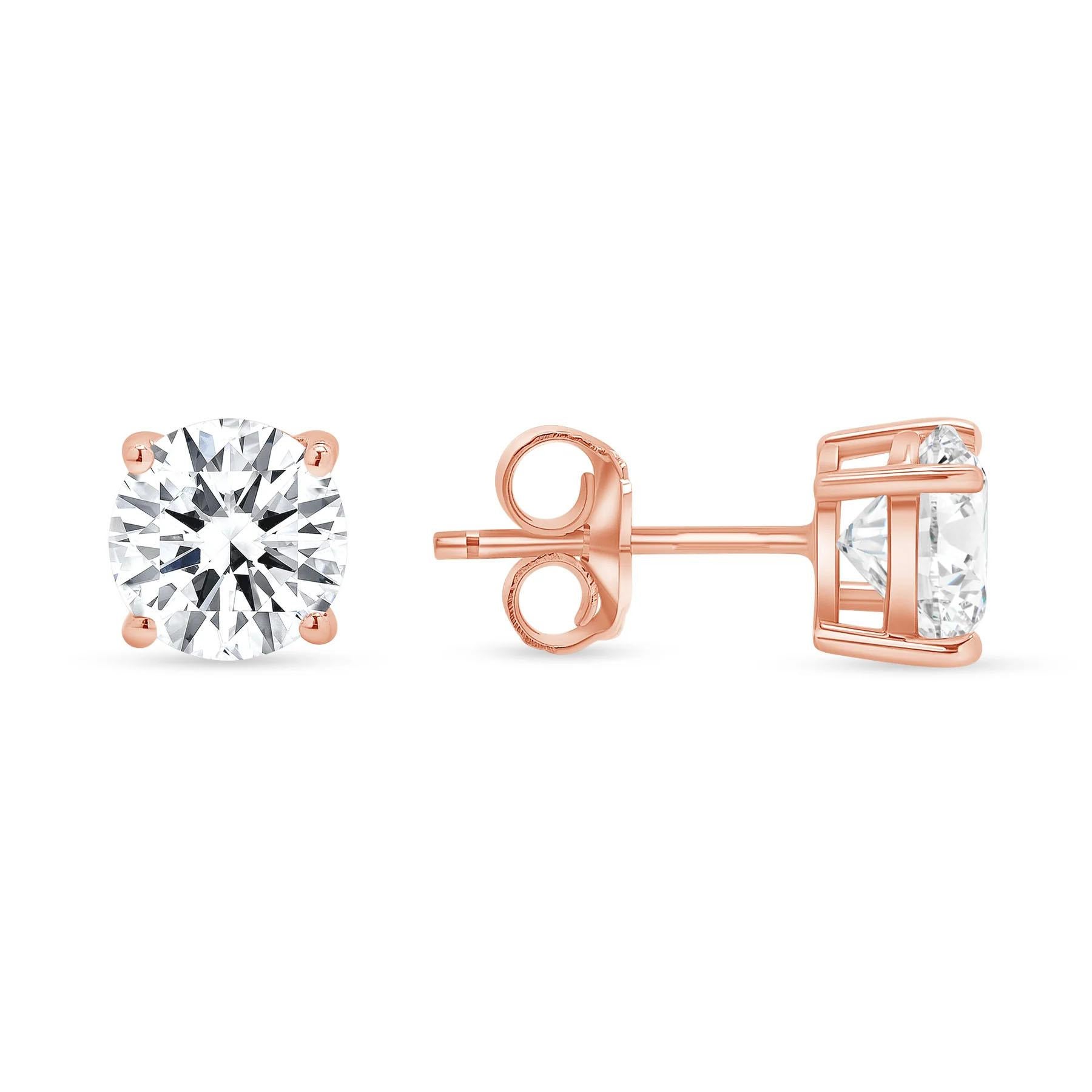 Annas Diamant-Ohrringe mit Rundschliff (Moderne) im Angebot