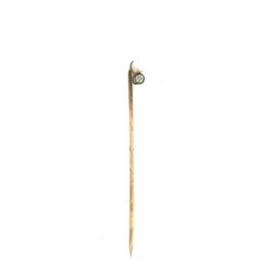 14k Antique Old Mine Diamond Pearl Pin