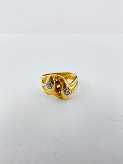 14k Antique Snake Ring Around Art Nouveau Around 1910