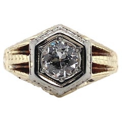 Antique 14K Art Deco .66ct Diamond Men's Ring