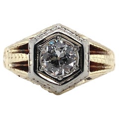 14K Art Deco 0,66 Karat Diamant Herrenring