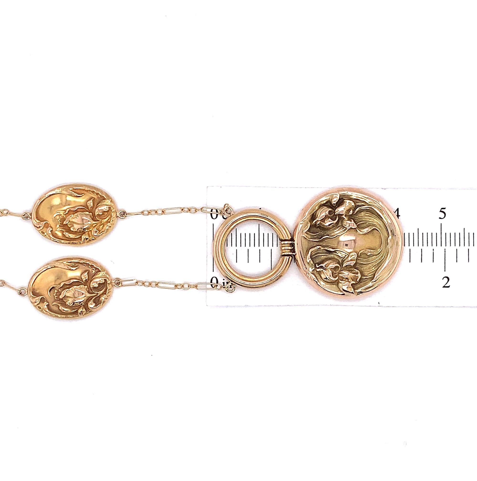 Collana Iris Art Nouveau 14K in vendita 5
