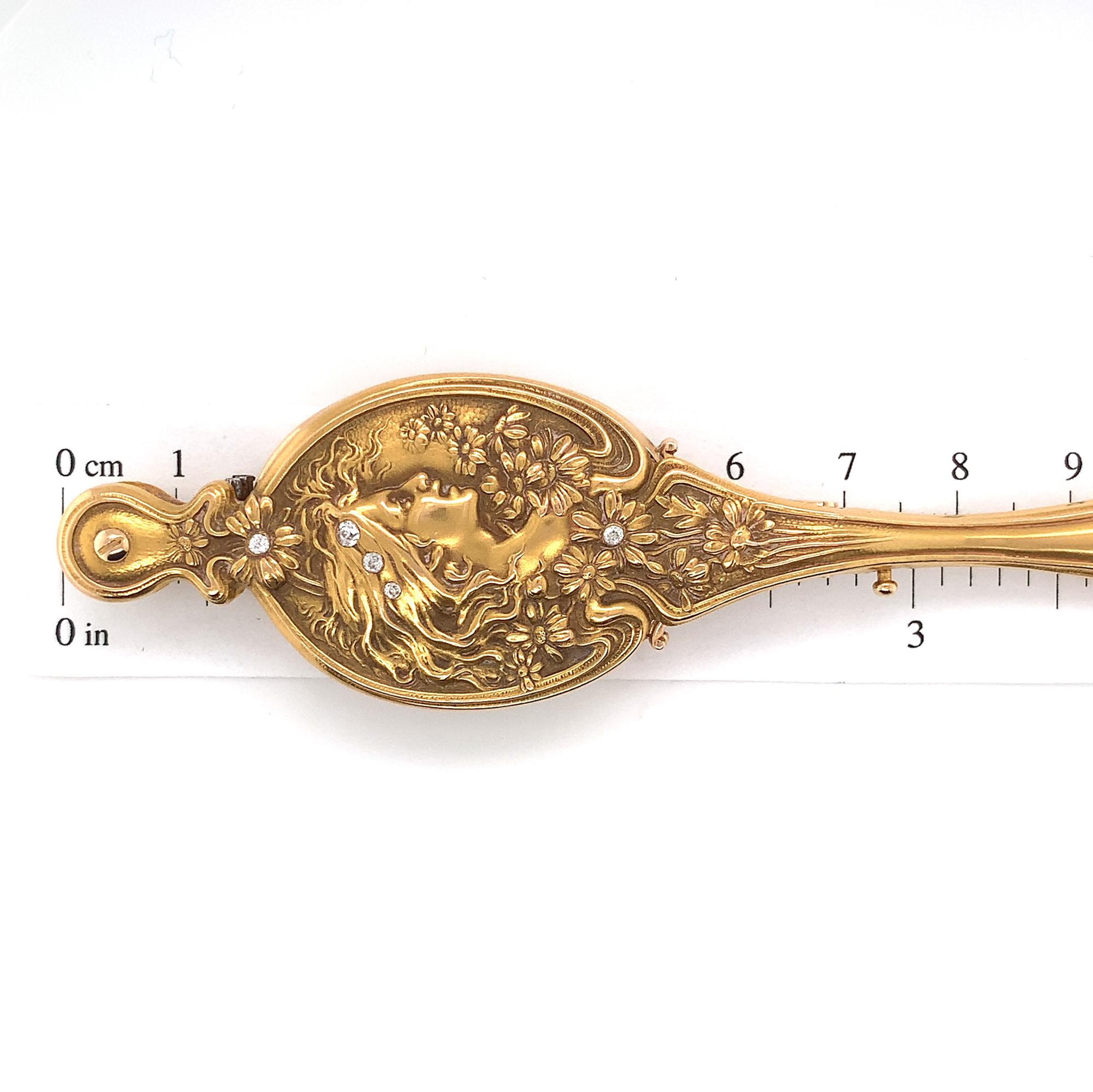 Verres d'opéra Krementz 14 carats Art Nouveau Lorgnette en vente 3