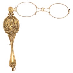 14K Art Nouveau Krementz Opera Glasses Lorgnette