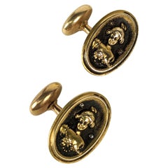 14k Art Nouveau Maiden Cufflinks
