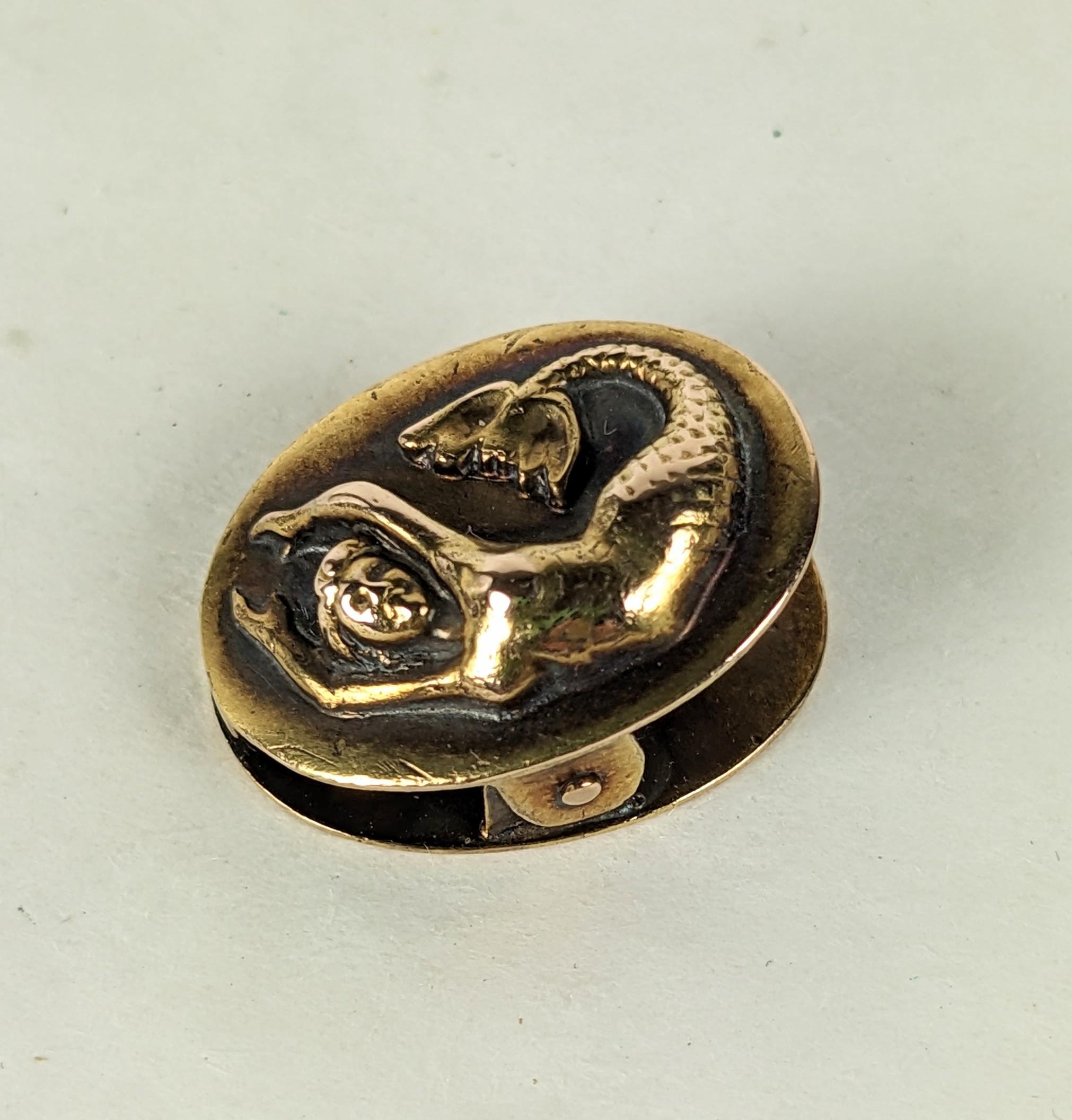 14K Art Nouveau Mermaid Clip In Good Condition For Sale In New York, NY