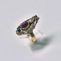 14 Karat Art Nouveau Style Paste Ring, circa 1930