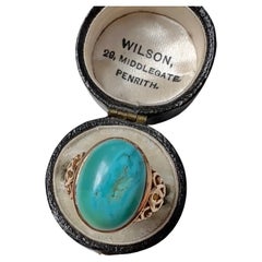 Antique 14K Art Nouveau Turquoise Ring
