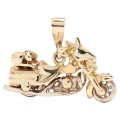 14K Articulated Motorcycle Pendant