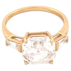 14K Asscher-Cut CZ Ring