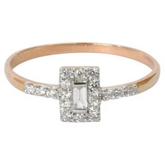14k Baguette Ring Diamond Baguette Ring Engagement Ring