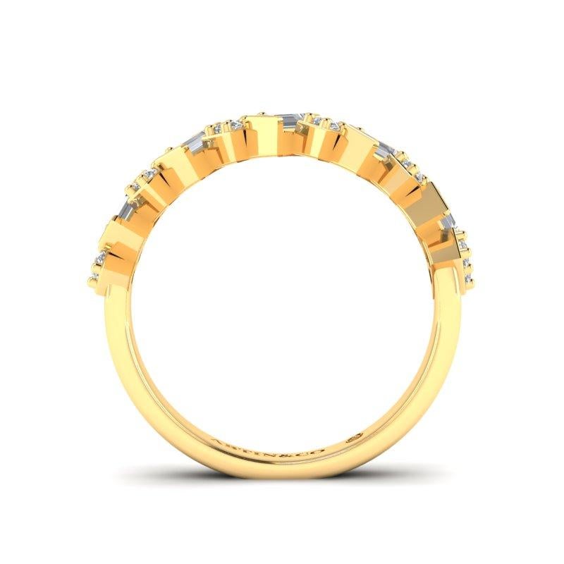 14K Baguette & diamant rond Alliance de mariage et d'anniversaire Neuf - En vente à Los Angeles, CA