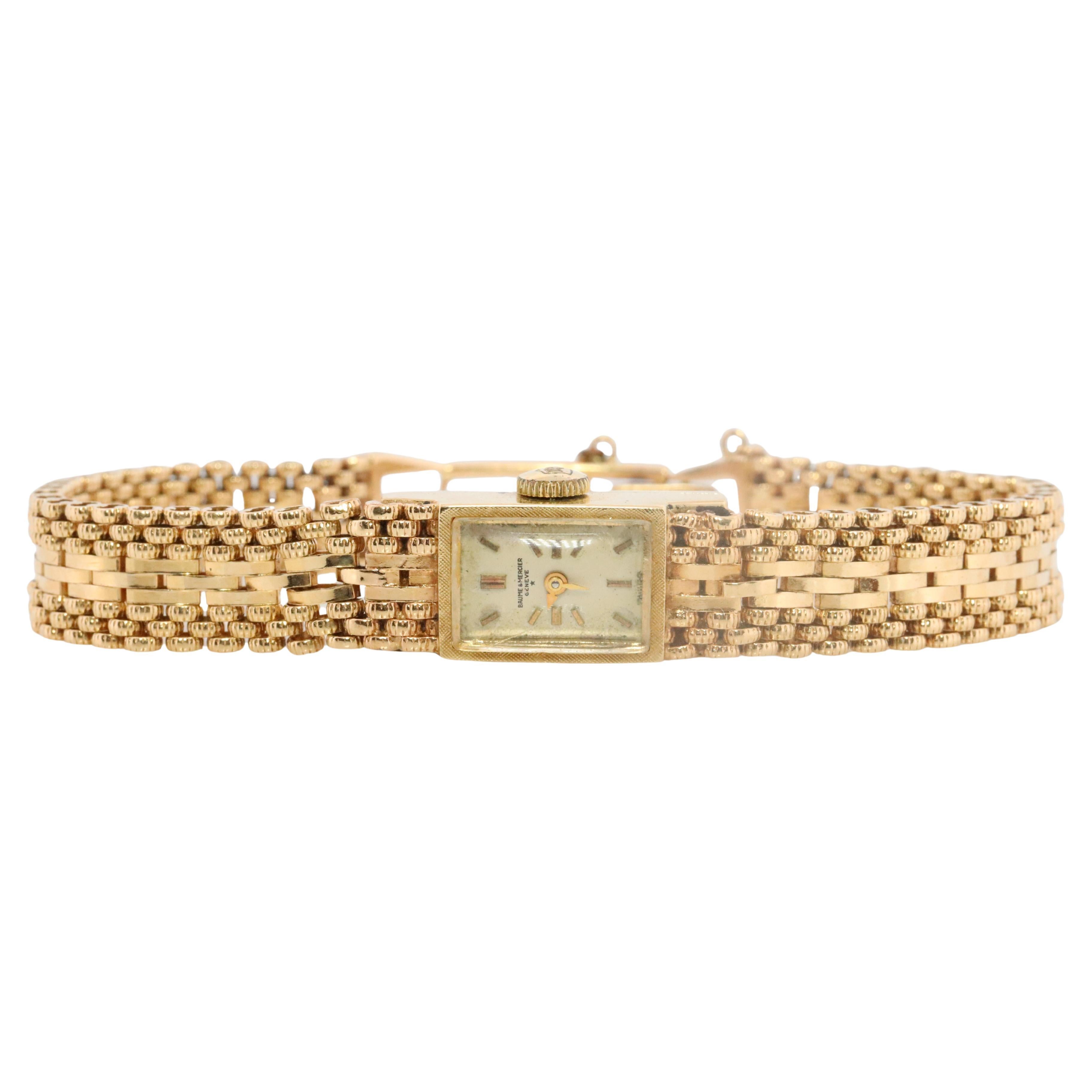 14k Baume and Mercier GENEVE Mechanical watch. 14k Panther bracelet/band.