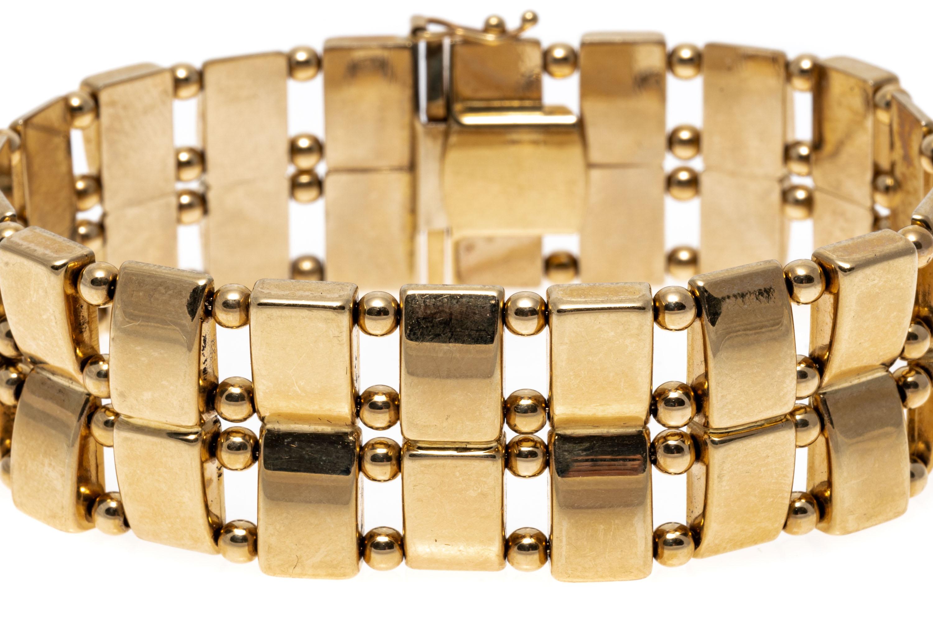 gold bar link bracelet