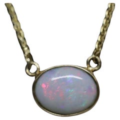 14k Lünette australische OPAL-Halskette