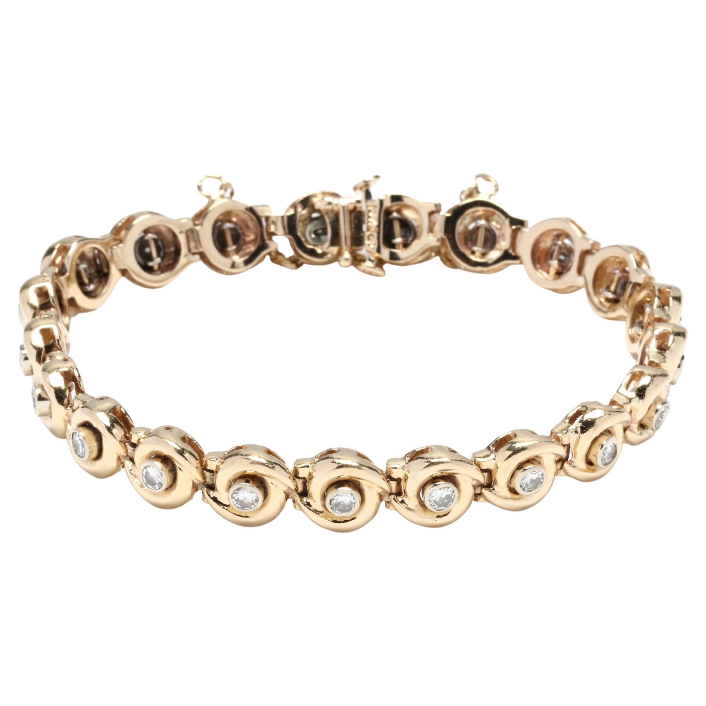 14K Bezel Diamond Bracelet