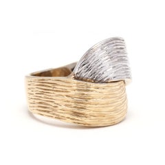 14 Karat Bi-Color Gold Textured Knot Ring